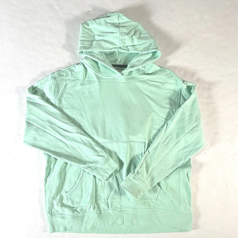 Adidas Adicross Hoodie Mens XL Mint Green Organic Cotton Graphic‎ Back Pullover